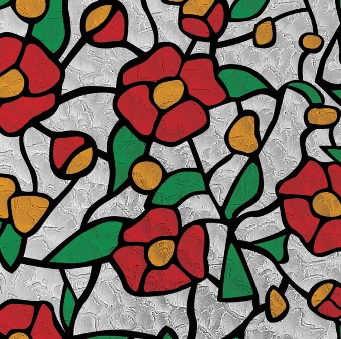 Overige Merken Raamfolie Glas In Lood Rode Bloem (45cm) 1 Overige Merken Raamfolie Glas In Lood Rode Bloem (45cm)