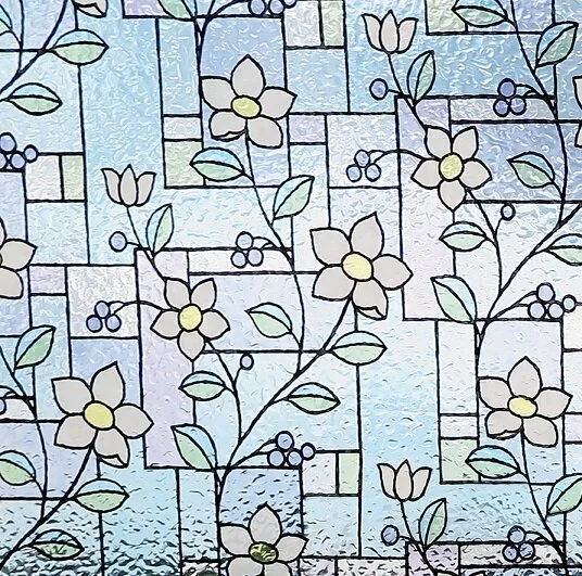 Lineafix Statisch Raamfolie Glas In Lood Bloem (46cm) 1 Lineafix Statisch Raamfolie Glas In Lood Bloem (46cm)