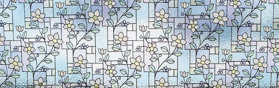 Lineafix Statisch Raamfolie Glas In Lood Bloem (46cm) 2 Lineafix Statisch Raamfolie Glas In Lood Bloem (46cm) - Afbeelding 2